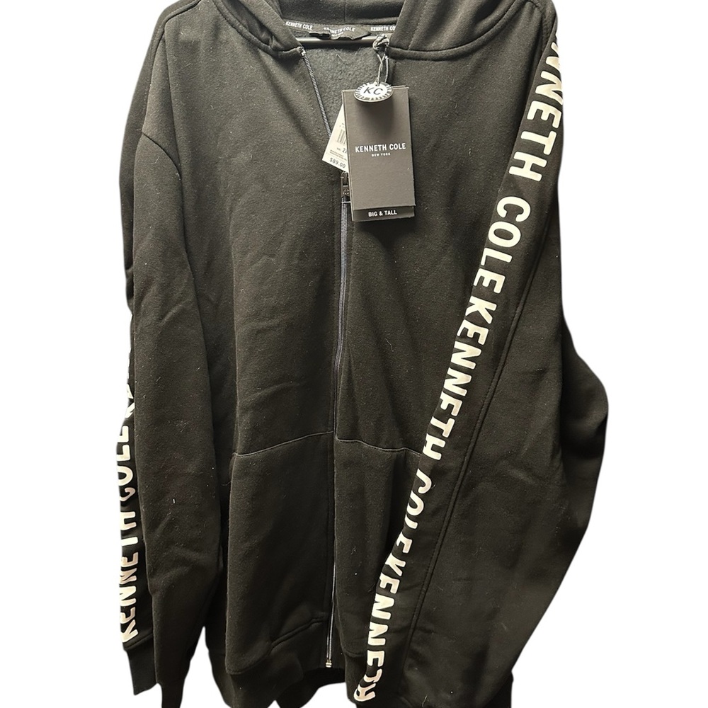 NWT Kenneth Cole Black Zip-Up Hoodie